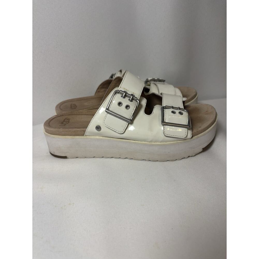 UGG Cammie White Platform Slide Sandals Size 8.5